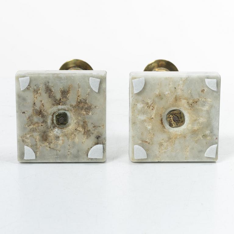 A pai of Late Gustavian candlesticks, circa 1800.