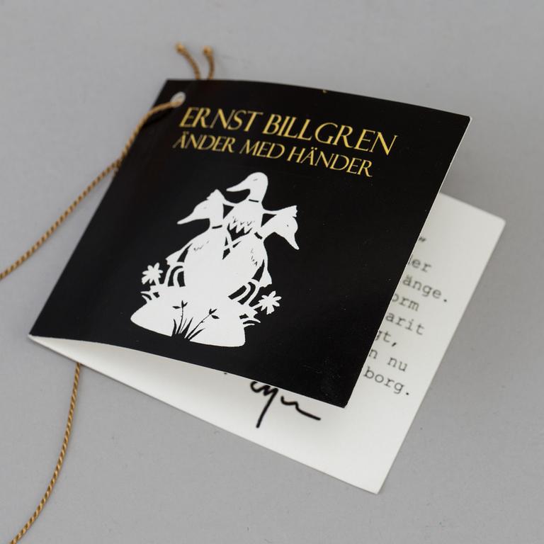 ERNST BILLGREN, "Änder med händer", signed och numbered 449/1500.