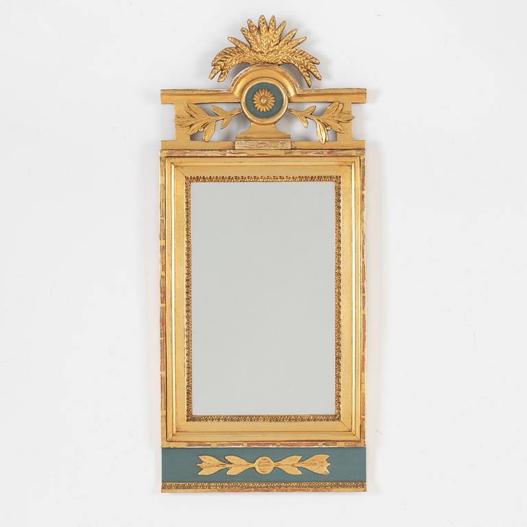 A late Gustavian style mirror, 19th Century.