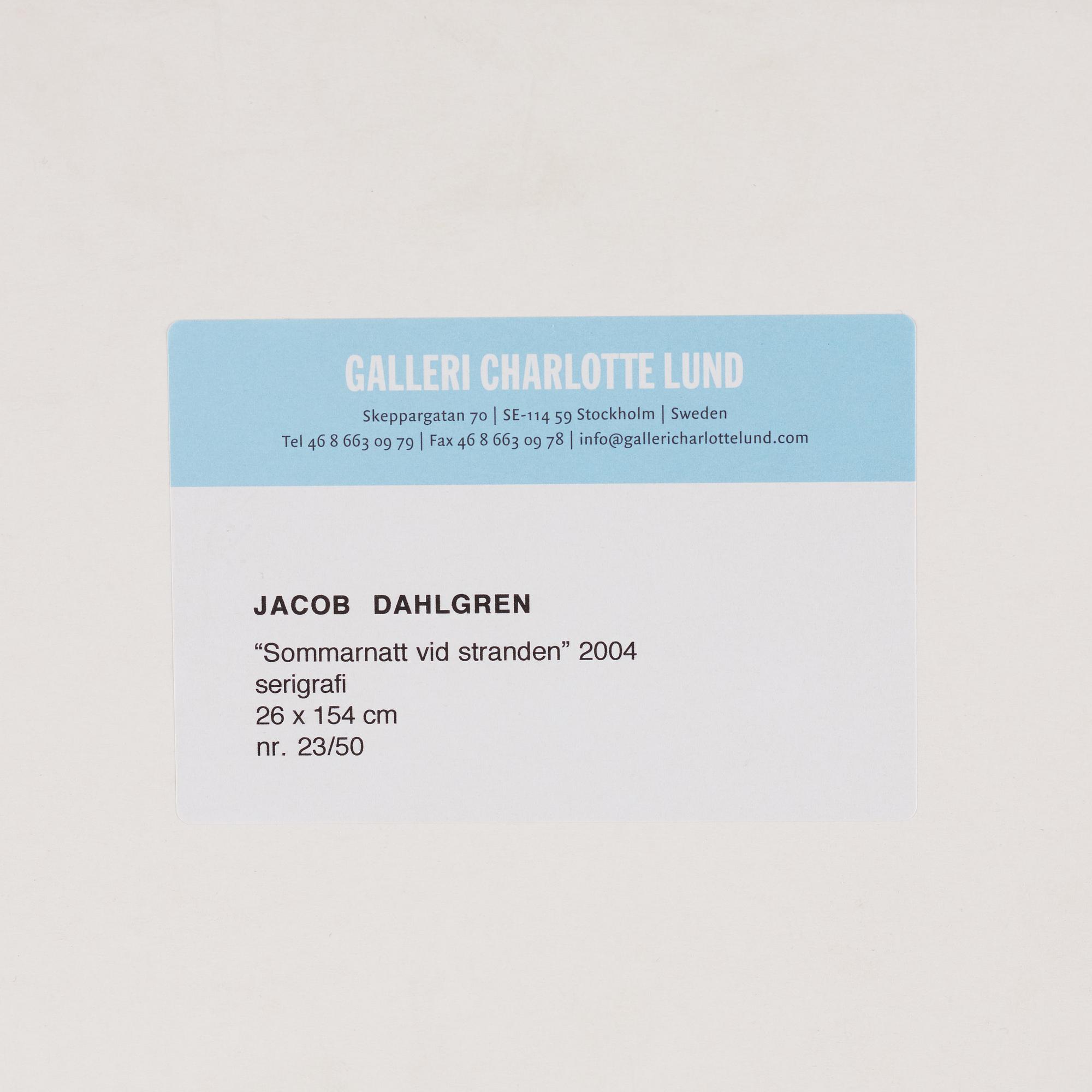 Jacob Dahlgren, signerad och daterad 2004, serigrafi, ed. 23/50.