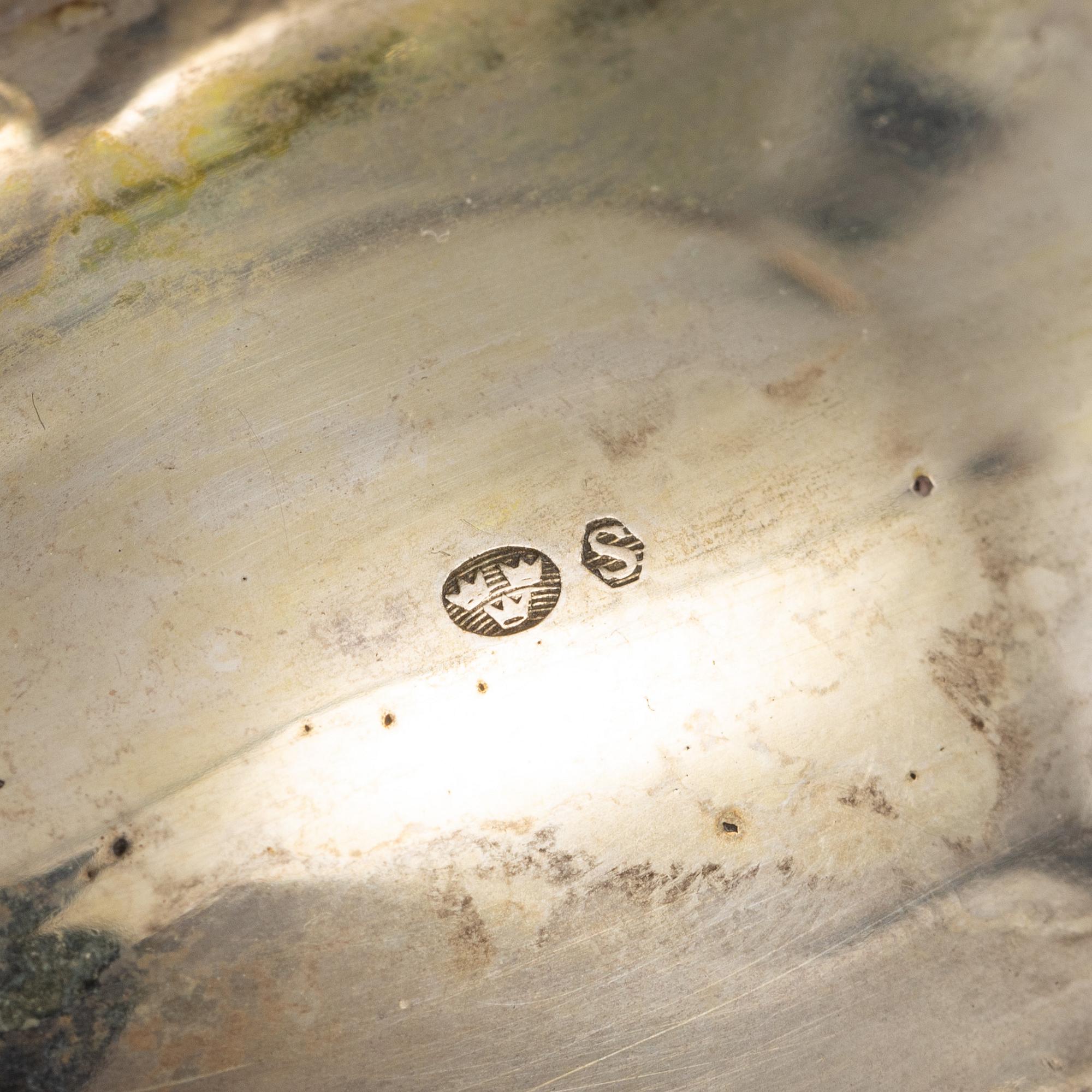 A parcel-gilt silver sculpture / bowl, Swedish import mark.