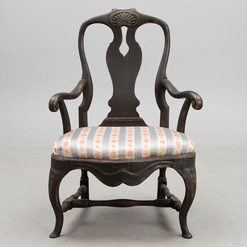 A SWEDISH ARMCHAIR, rococo 18th century.