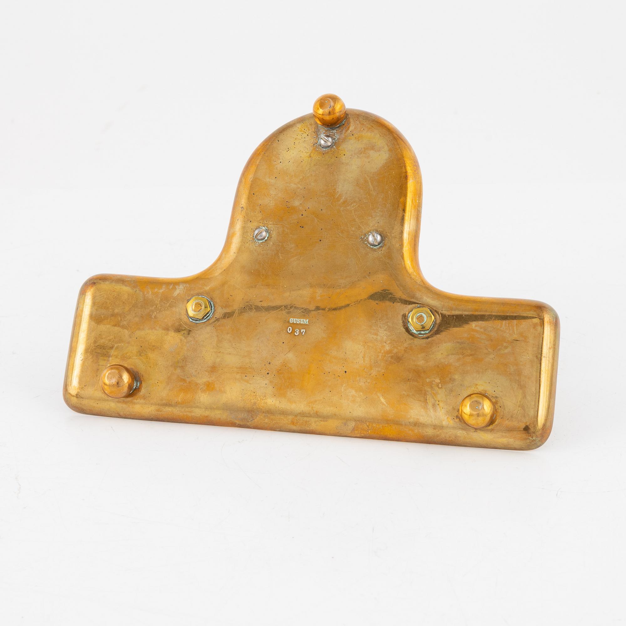 A brass five-piece inkstand suite from Gusum, 20th century.