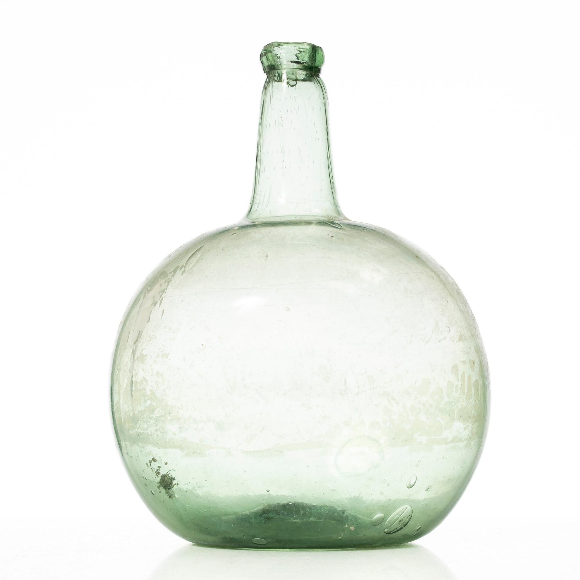 Flaska, glas, allmoge, 17-1800-tal.