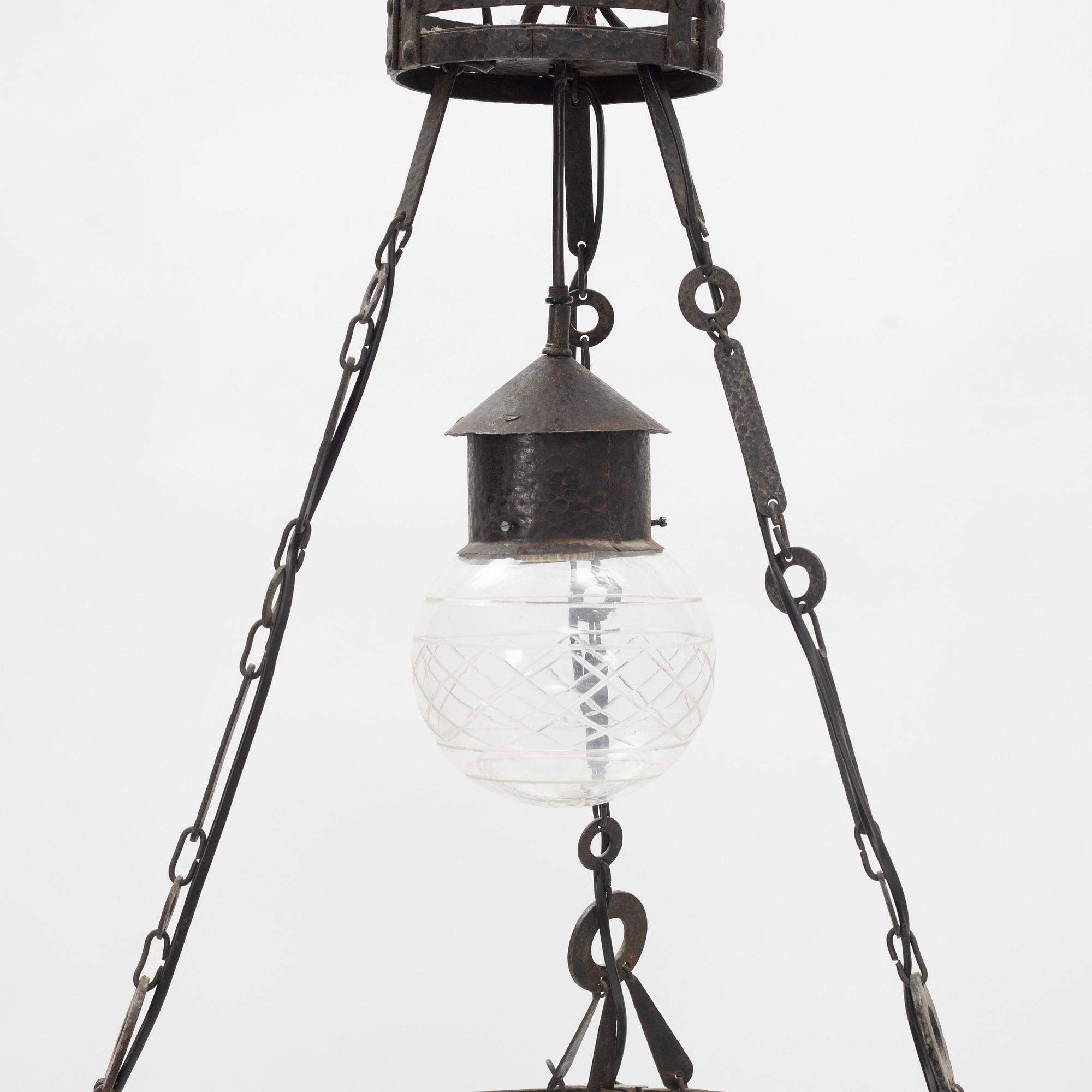 An Art Nouveau ceiling light, early 20th Century.
