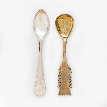 Mocha spoons, 5+12 pcs, silver, including with mark of Mema, Lidköping, Sweden 1991.