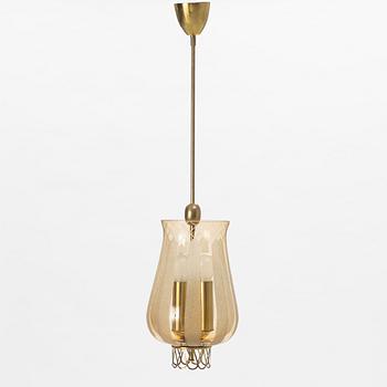 A brass and glass Swedish Modern ceiling light, 1940's/50's.