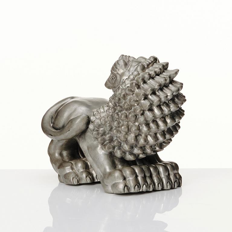 Anna Petrus, a pewter sculpture of a lion, Svenskt Tenn, Stockholm 1952.