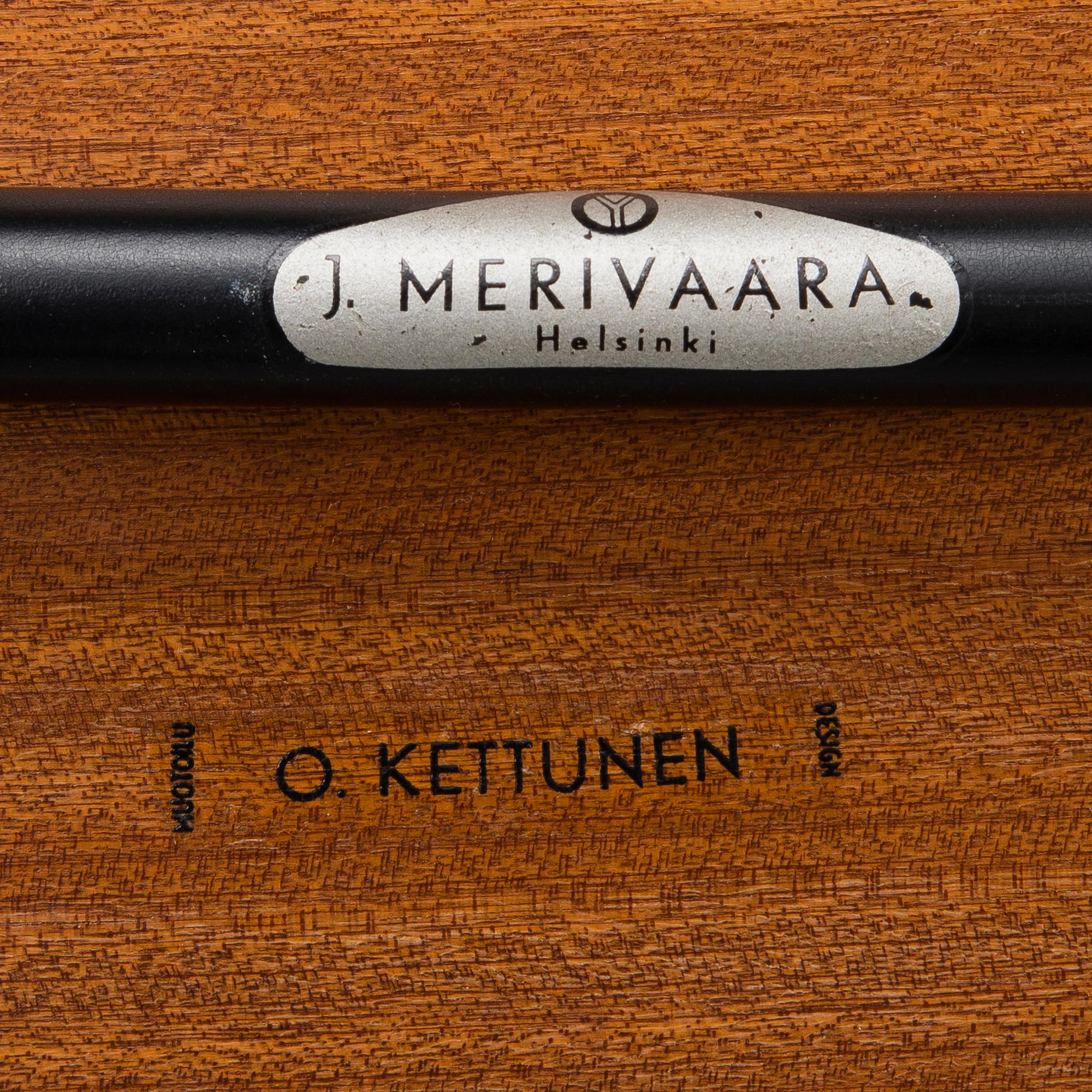 STOLAR, 2 st, Olof Kettunen, tillverkare J. Merivaara, 1900-talets mitt.