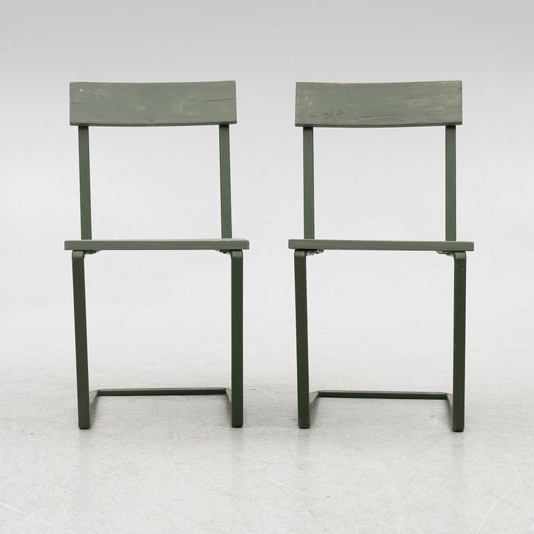 Garden chairs, a pair, 1930s-40s.