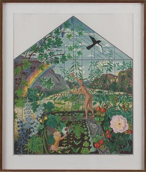 MONA HUSS WALLIN, färglitografi, signerad, daterad -83 och numrerad 198/380.