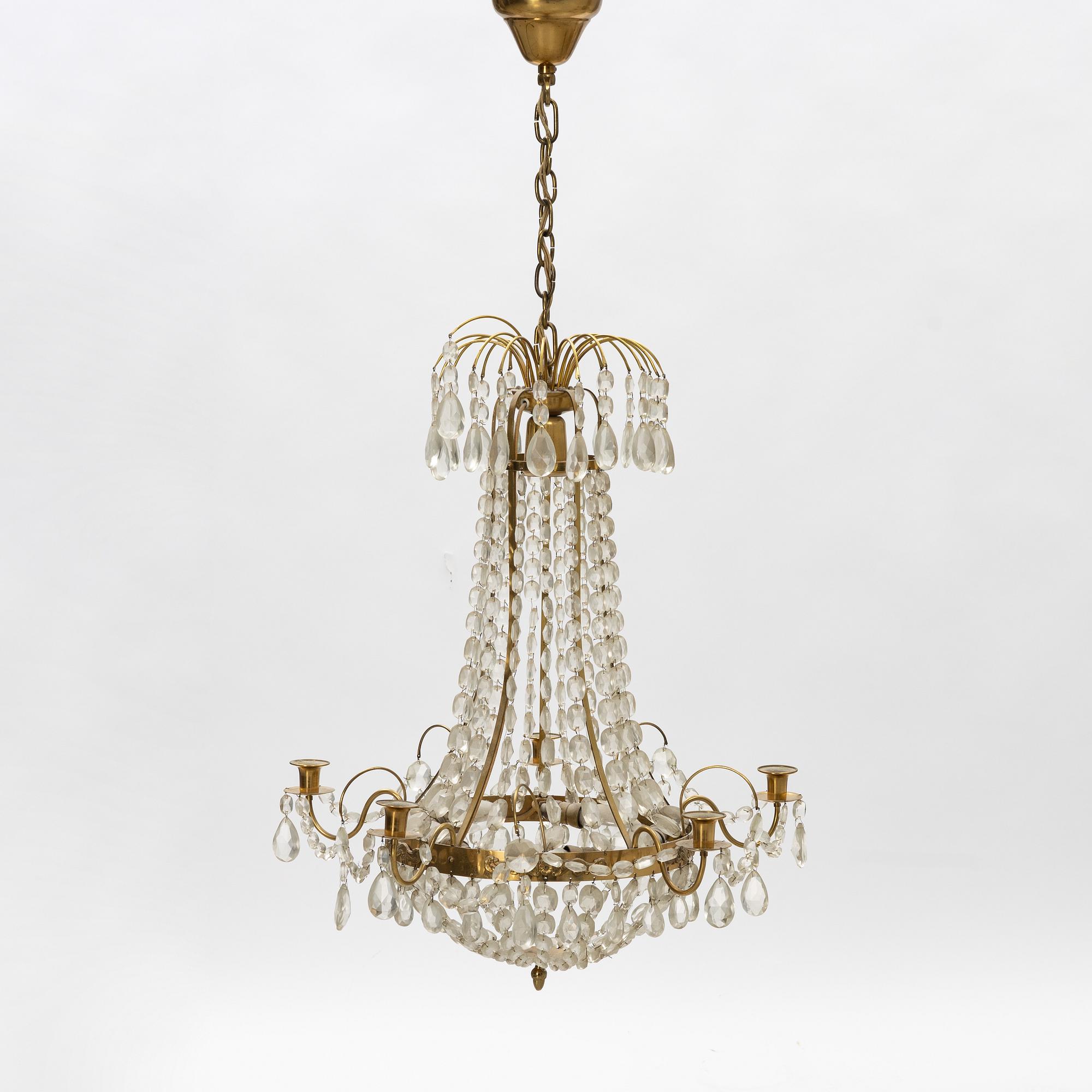 A late Gustavian style chandelier, first half of the 20th Century.