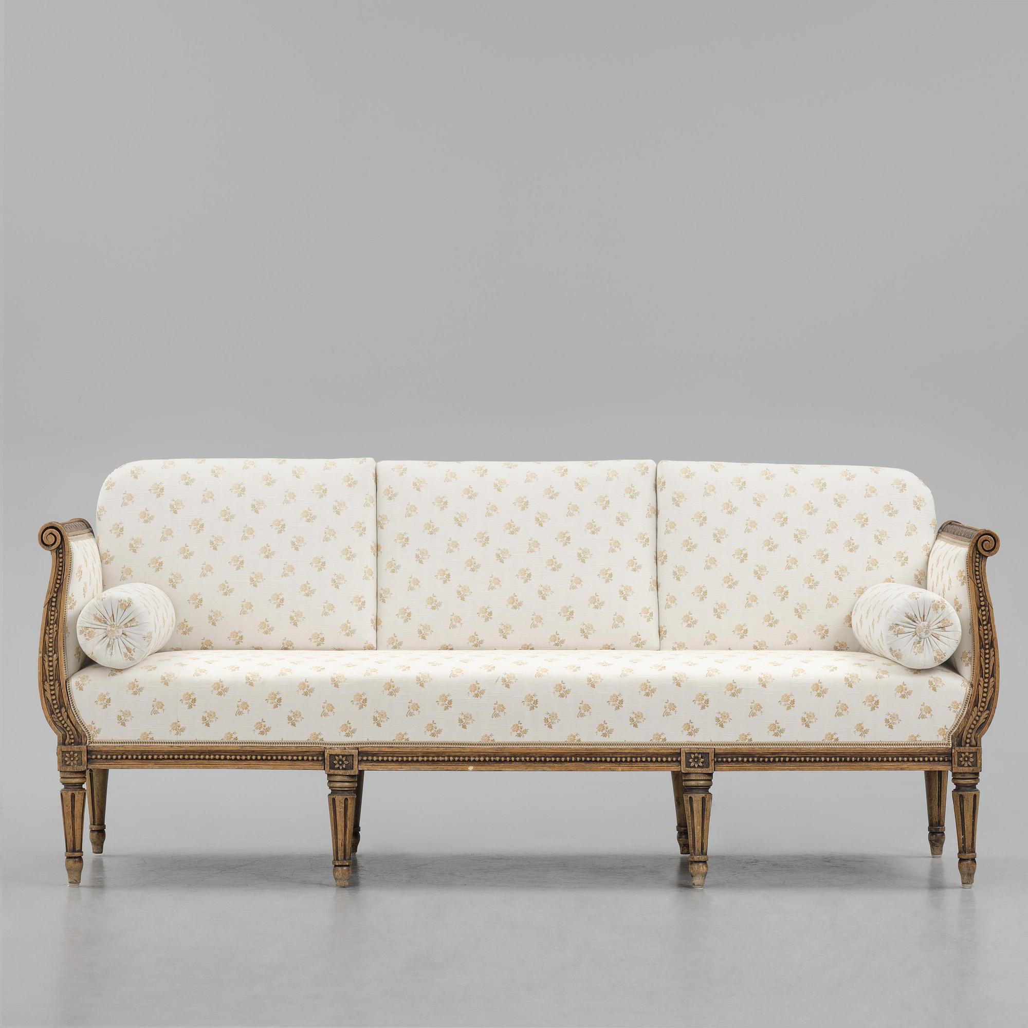 A Gustavian sofa by E. Öhrmark (master in Stockholm 1777-1813).