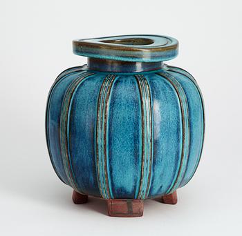 A Wilhelm Kåge 'Farsta' stoneware jar, Gustavsberg studio 1957.