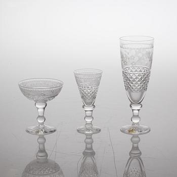 A glass service of 36 pcs, "Elvira madigan" by Kosta, second half of the 20th century.