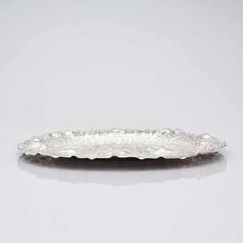 A Swedish early 18th century silver presentation-dish, mark of Petter Bernegau, Stockholm 1711.