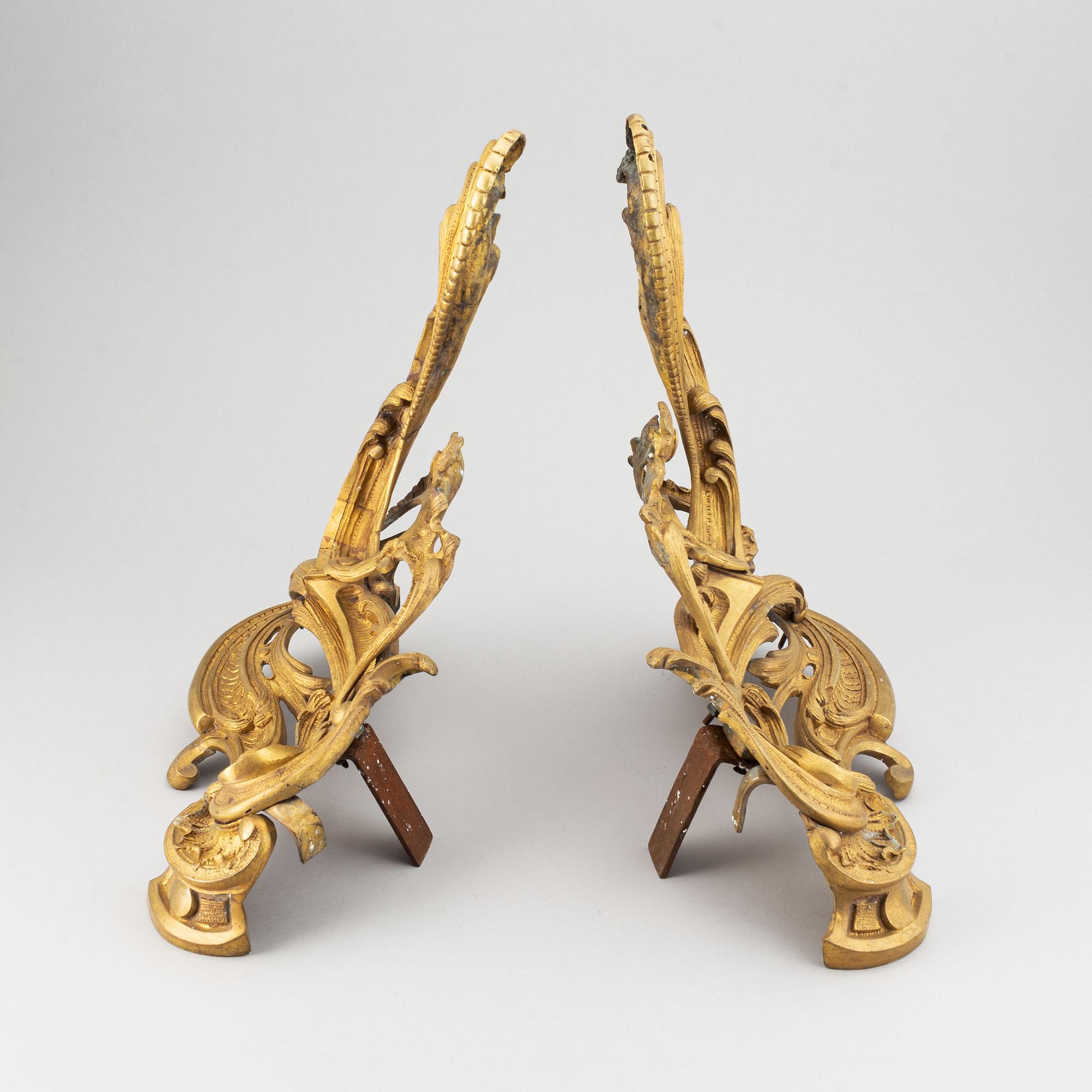 Eldhundar, ett par, Louis XV-stil, 1800-talets slut.