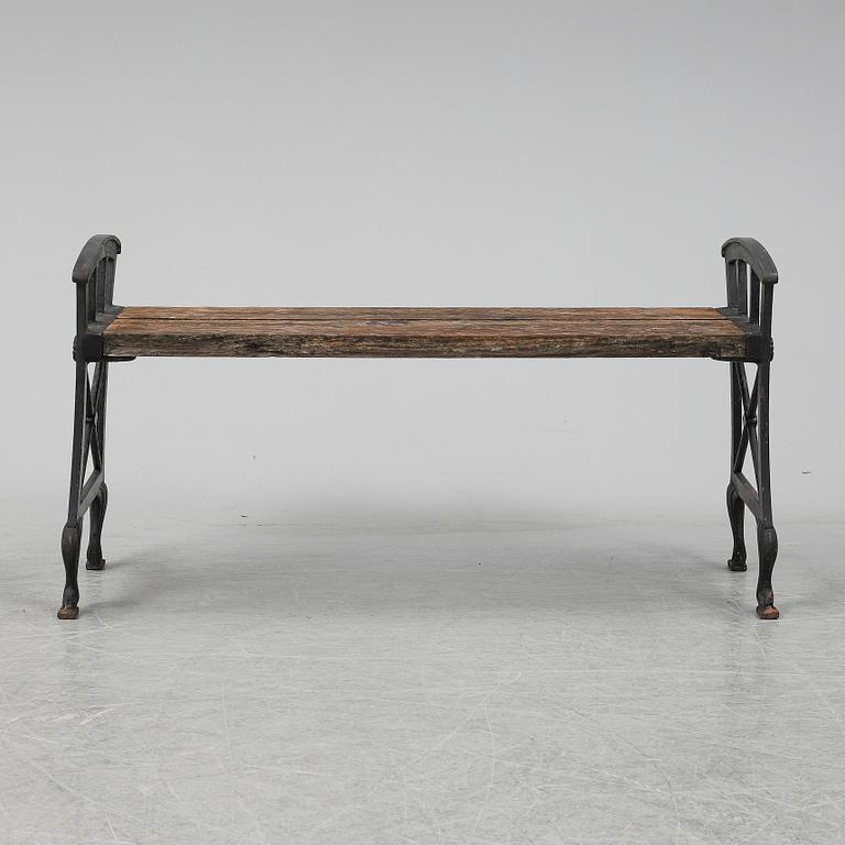 An iron garden bench by Folke Bensow, Näfverqvarns bruk. First half of the 20th Century.