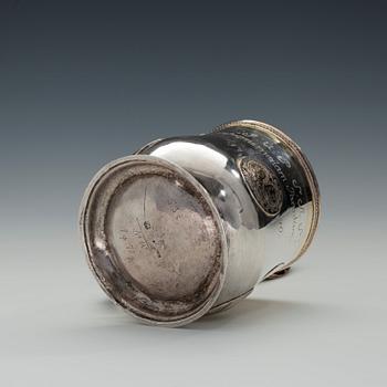 STOP, silver. Lars Hackzell Strängnäs 1737-73. Höjd 15,5 cm. Vikt 710 g.