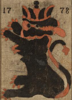 3 Flags for wolf hunting, inscribed 1778.