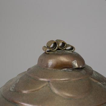 TWO COPPER COFFEE POTS, 18th-/19th century.