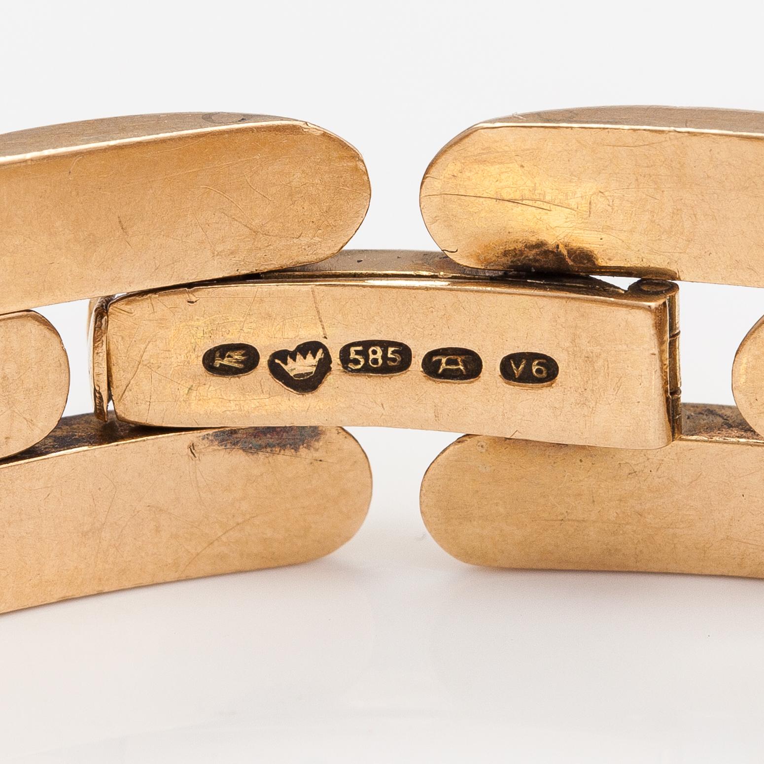 A 14K gold bracelet. Kultateollisuus, Turku 1958.