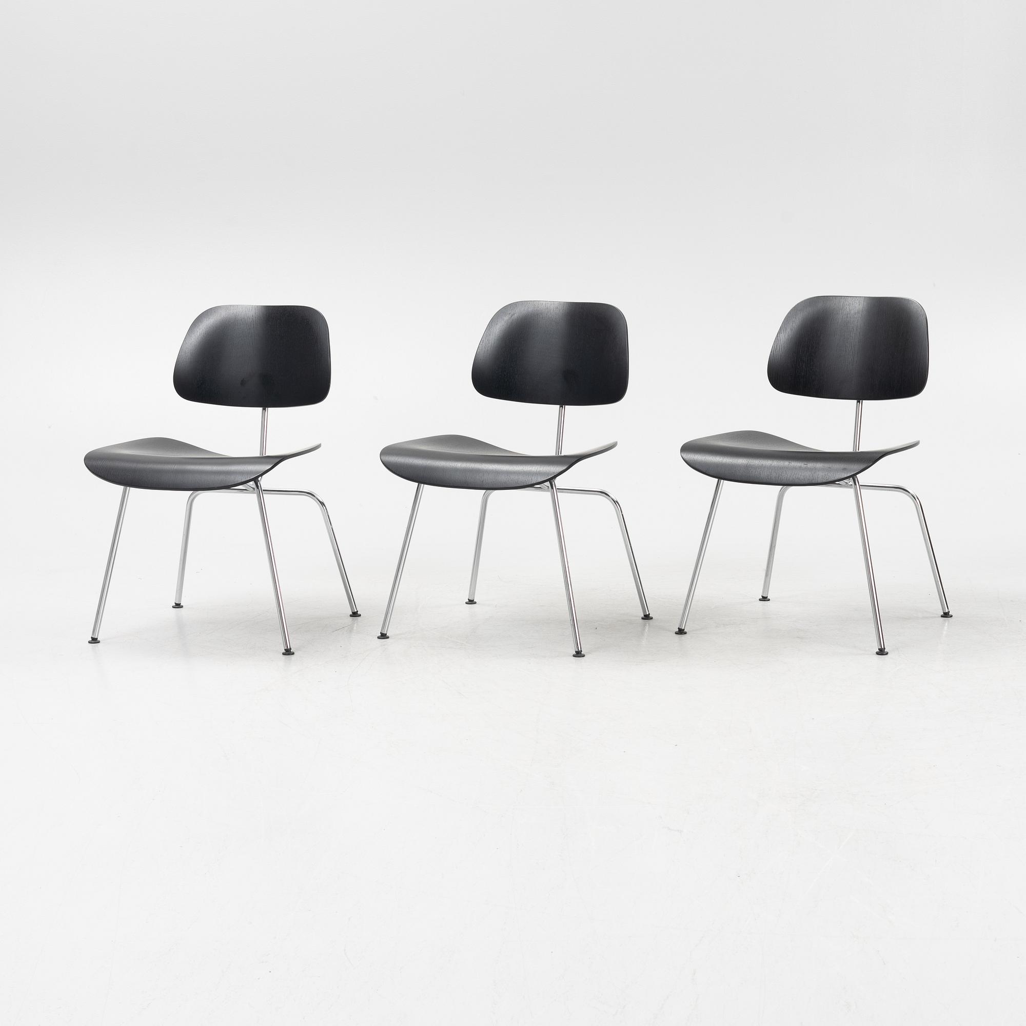 Charles & Ray Eames, three DCM chairs from Vitra.