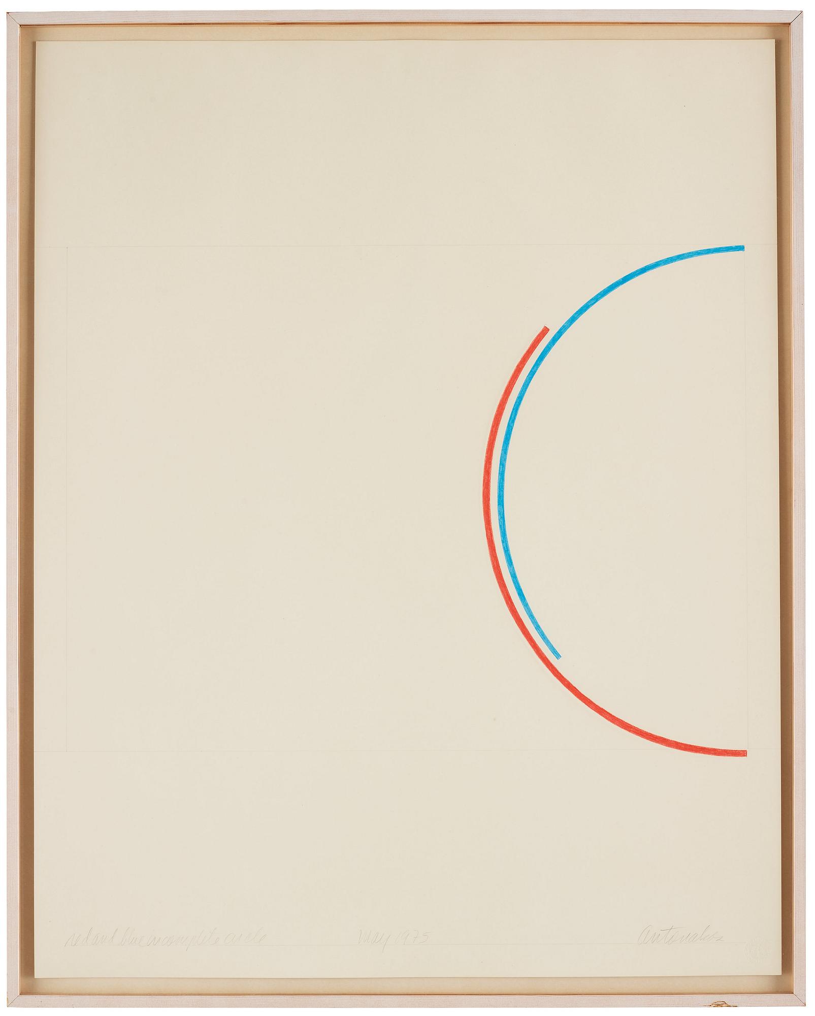 Stephen Antonakos, "Red and blue incomplete circle".