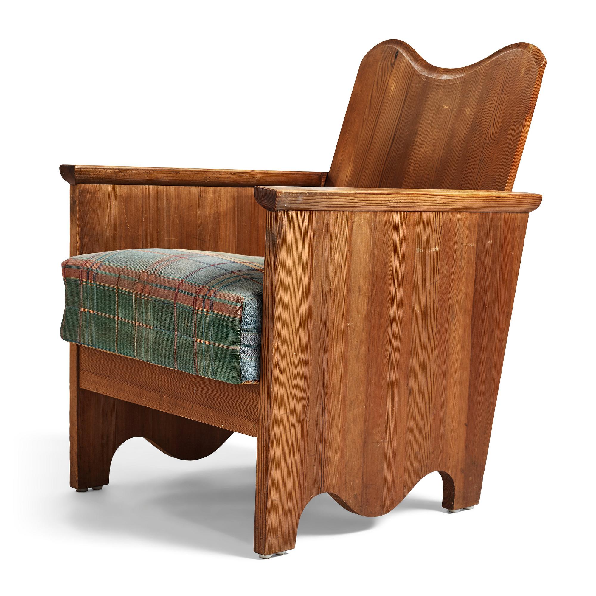Axel Einar Hjorth, a stained pine easy chair "Utö", Nordiska Kompaniet, Sweden 1930's.