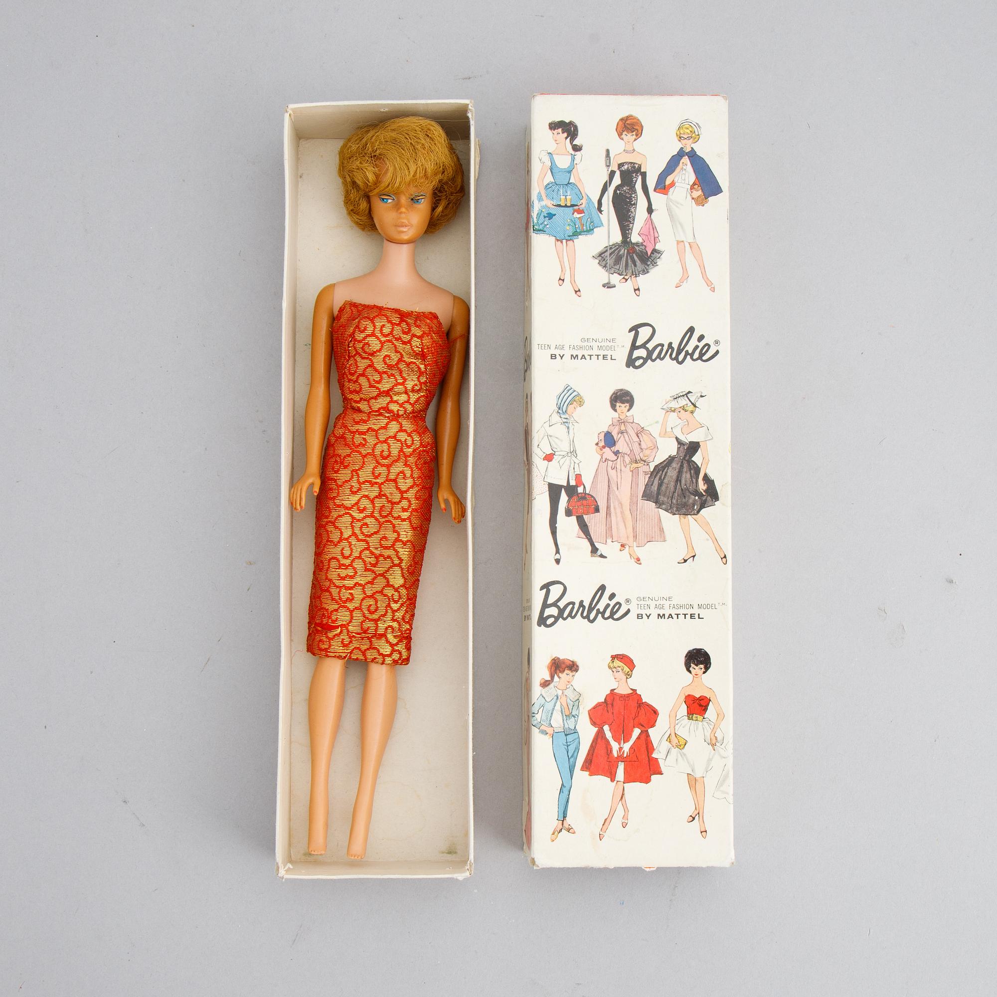 Dockor, 7 st, Barbie, Ken samt Skipper, Mattel, 1950/60-tal.