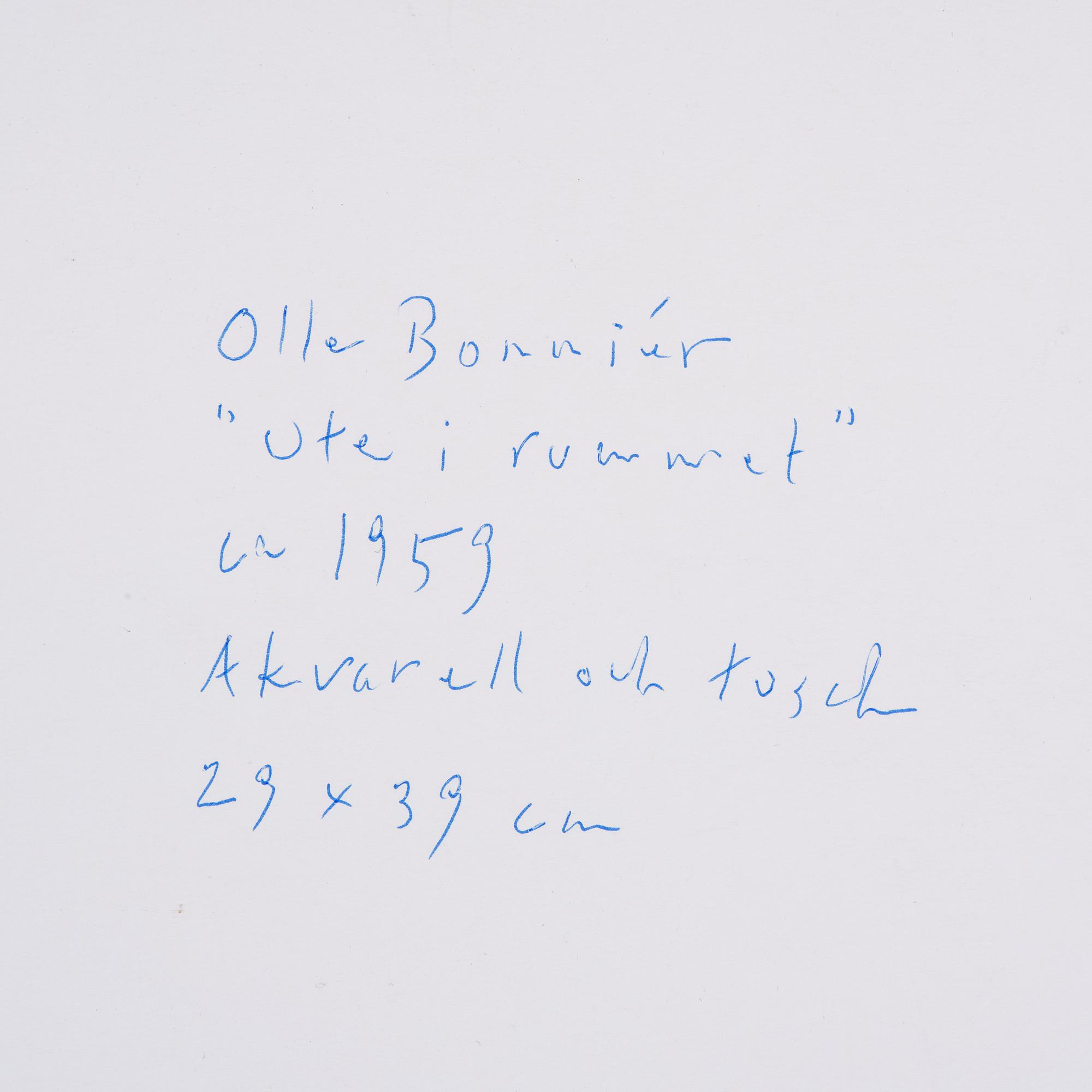 Olle Bonniér, "Ute i rummet".