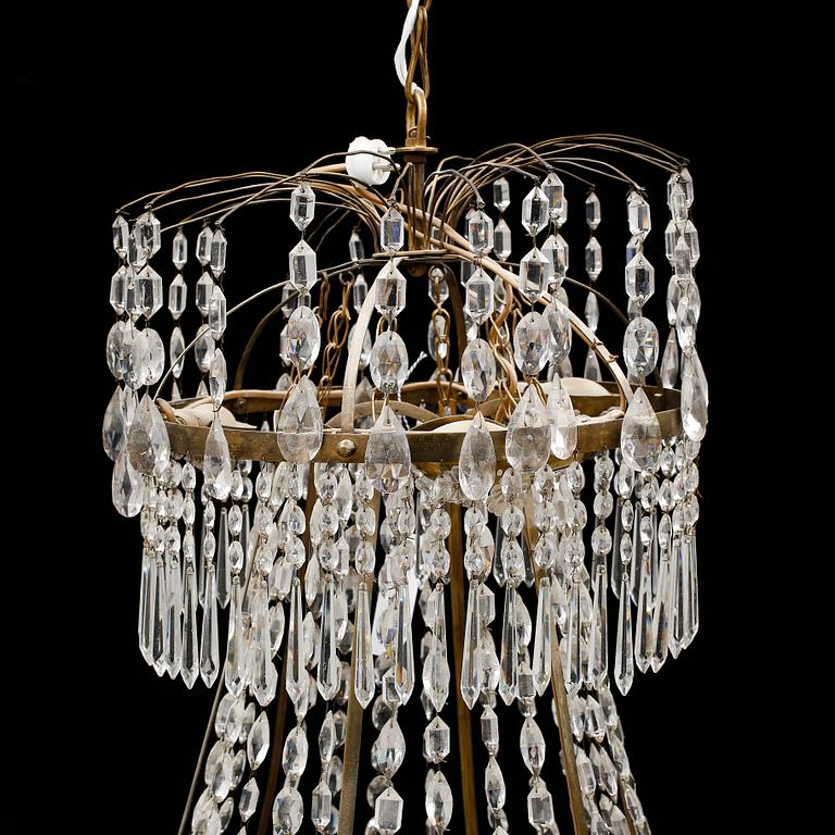 A late Gustavian early 19th century seven-light chandelier.