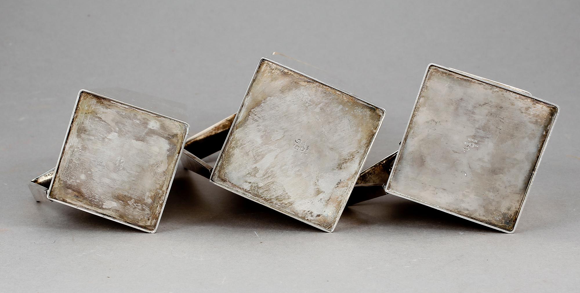 KAFFESSET, 3 delar, nysilver, 1900-talets mitt.