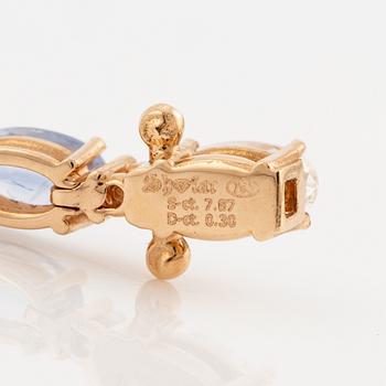 Bracelet 18K gold with multi-coloured sapphires and brilliant-cut diamonds.