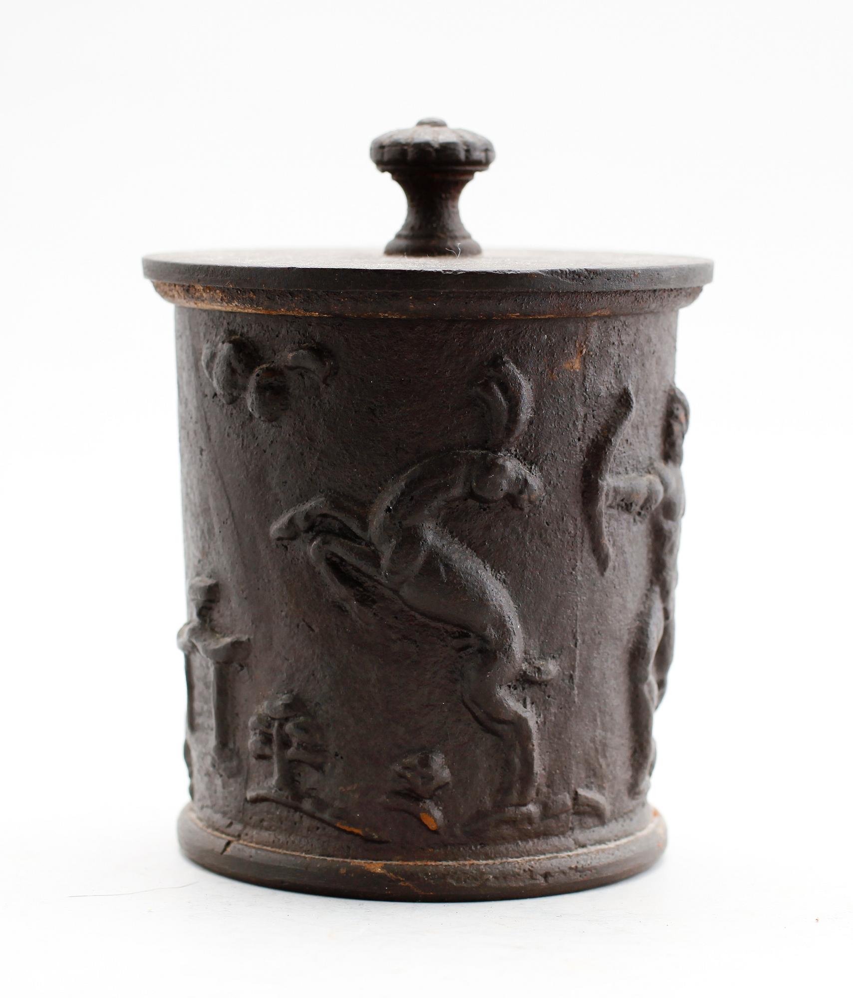 TOBAKSBURK, gjutjärn, Carl Elmberg, Näfveqvarns Bruk.