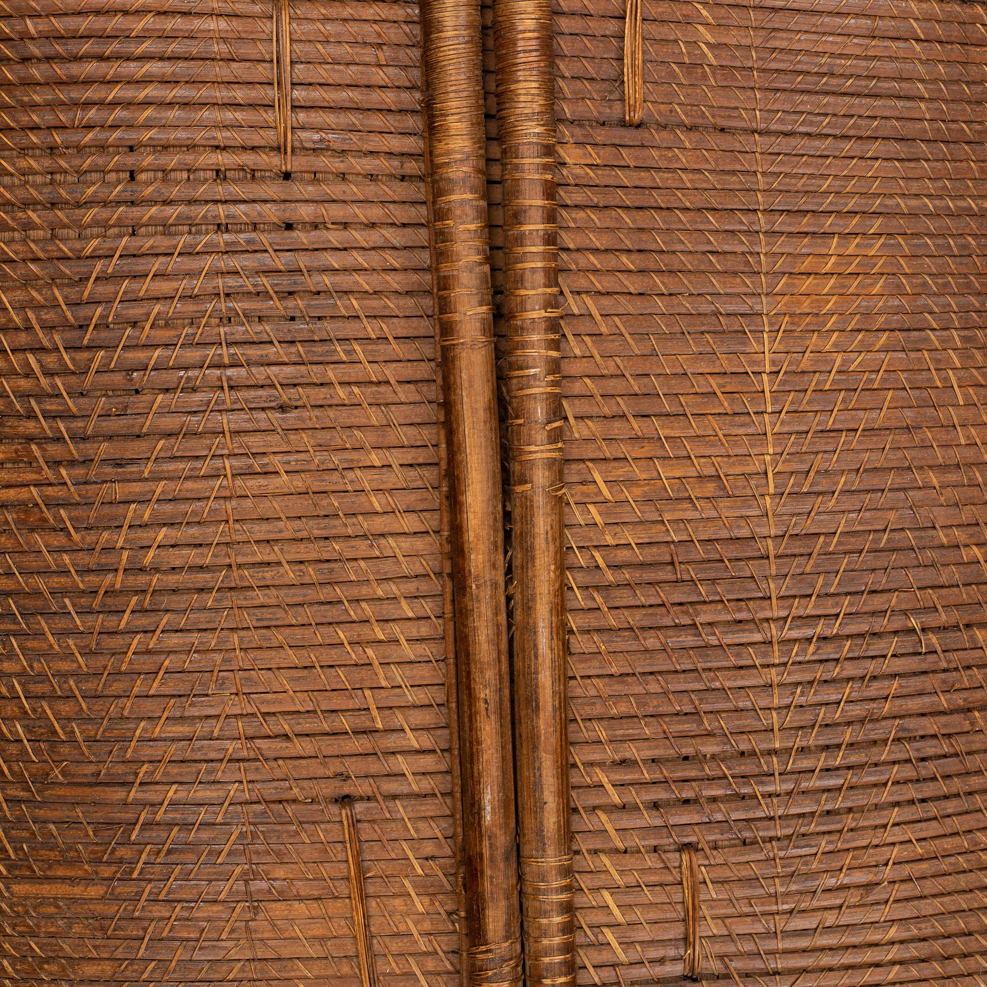 An early 20th Century rattan shield, Mongo-Ngandu, DRC.