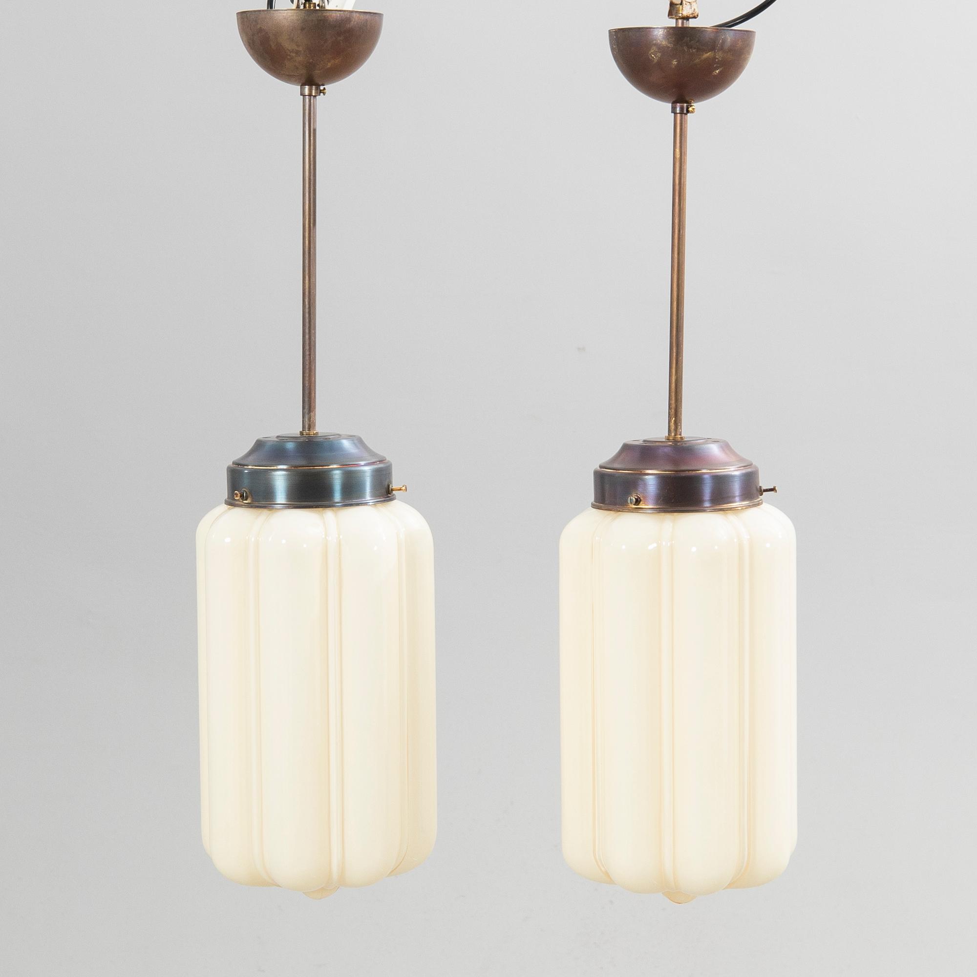 Ceiling lamps, a pair, Art Deco.