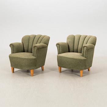 Armchairs a pair Swedish Modern 1940s.
