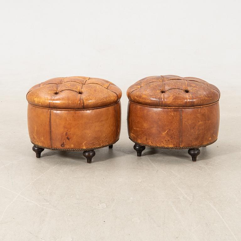 Ottomans, a pair from the second half of the 20th century.