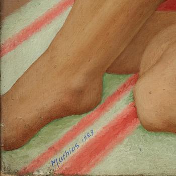 Mats Mason, Bathers by the swan pond.