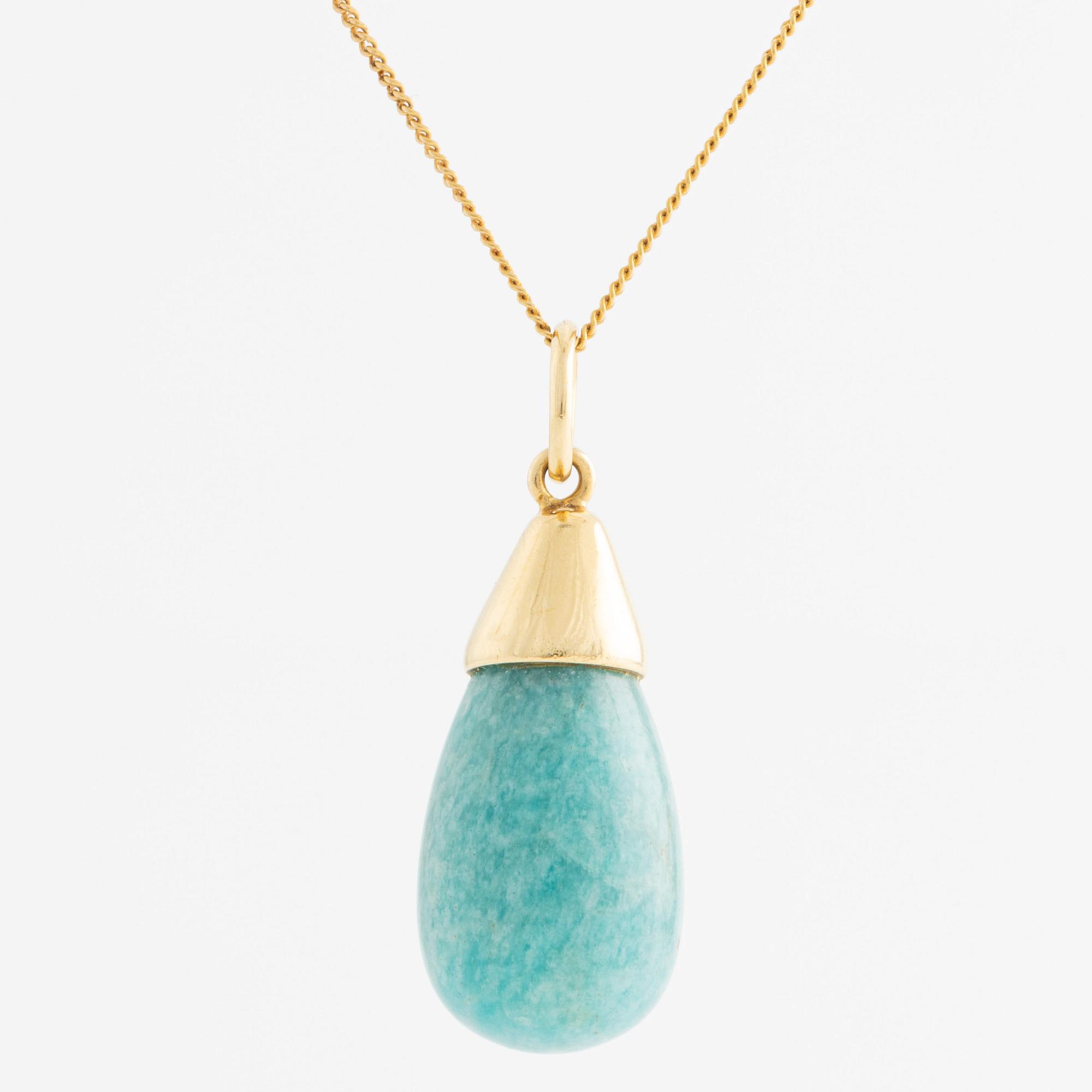 Hängsmycke med amazonit.