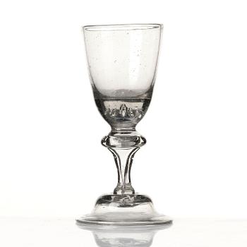 Three wine glasses, 18th century.