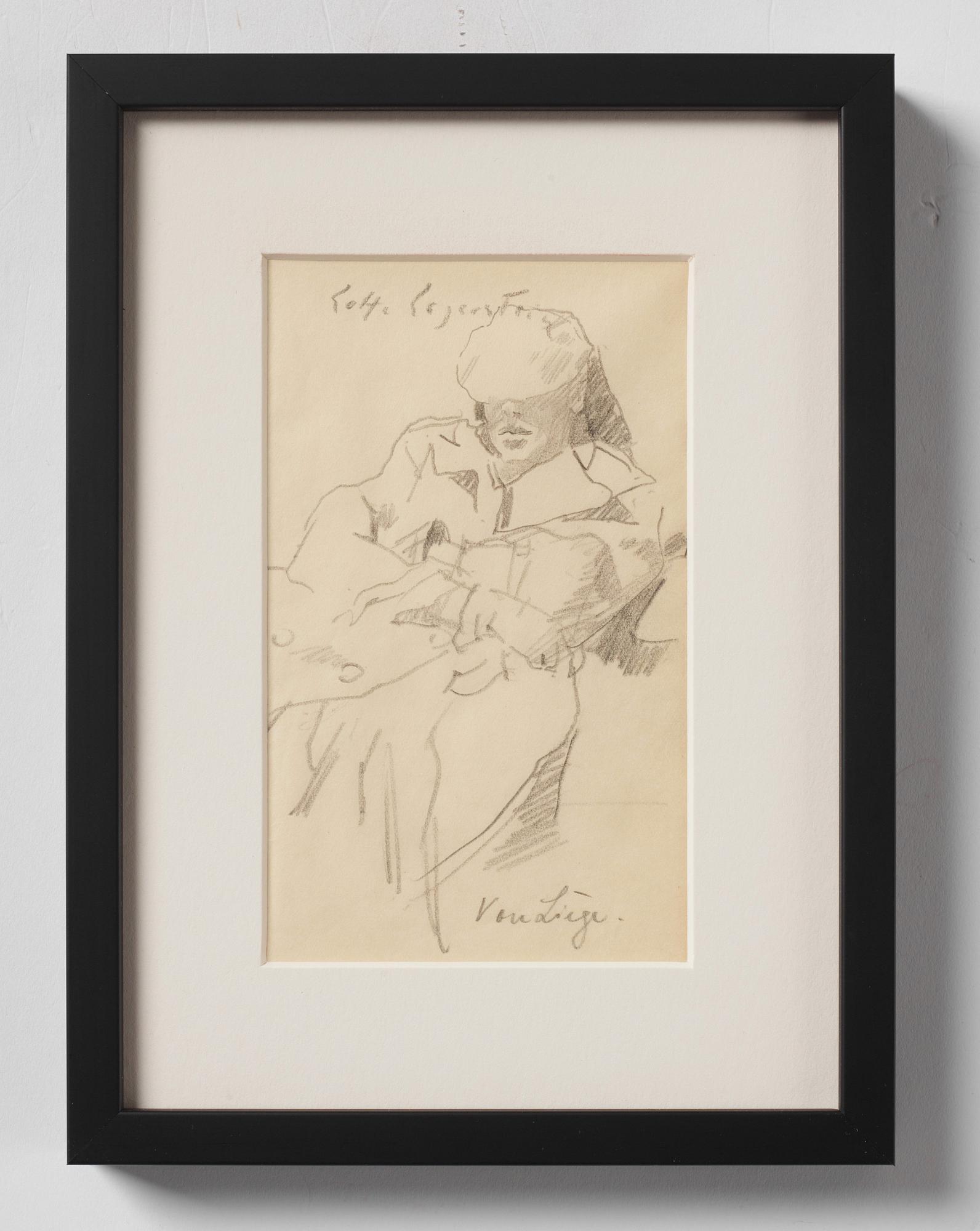 Lotte Laserstein, Sittande man med hatt.