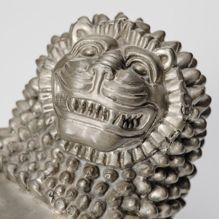 Anna Petrus, a pewter sculpture of a lion, Svenskt Tenn, Stockholm 1952.