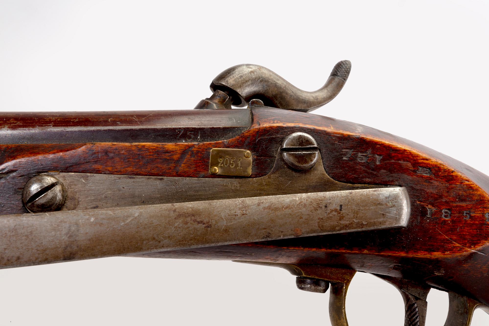 A Swedish percussion pistol, for the Armed Forces, 1854 Navy pattern.