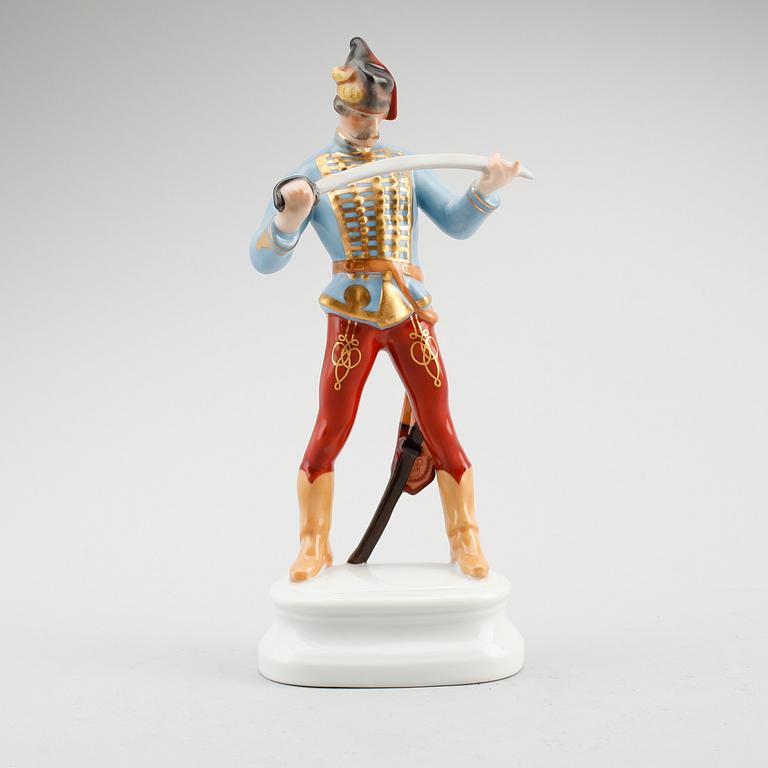 FIGURIN, porslin, "Hadiks hussar" modellnr 5505, Herend, 1900-tal.