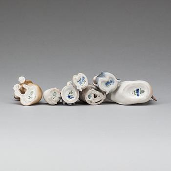 FIGURINER, 7 st. Porslin, Royal Copenhagen och Bing & Gröndahl.