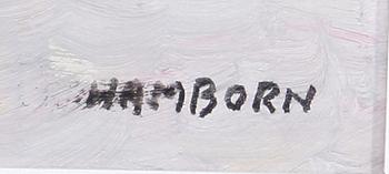 AXEL HAMBORN, olja på pannå. Sign.