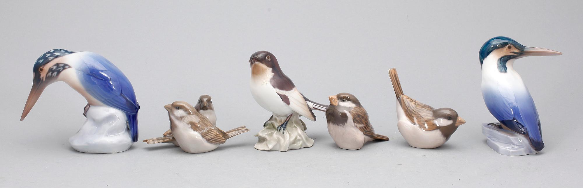 FIGURINER, 6st, porslin, Bing & Grondahl.