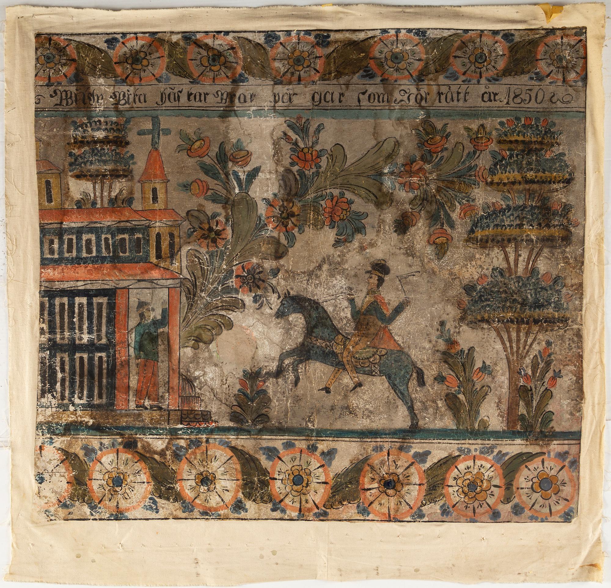 A swedish folk art painting dated 1850.